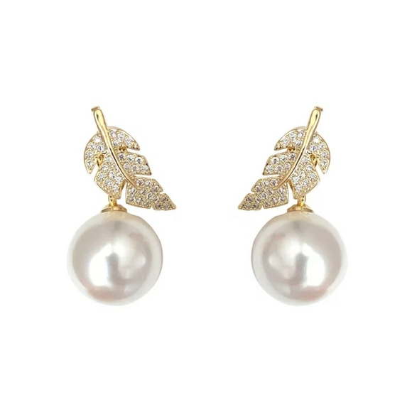 2/$29 Leaf and Pearl Earrings - Picture 9 of 9